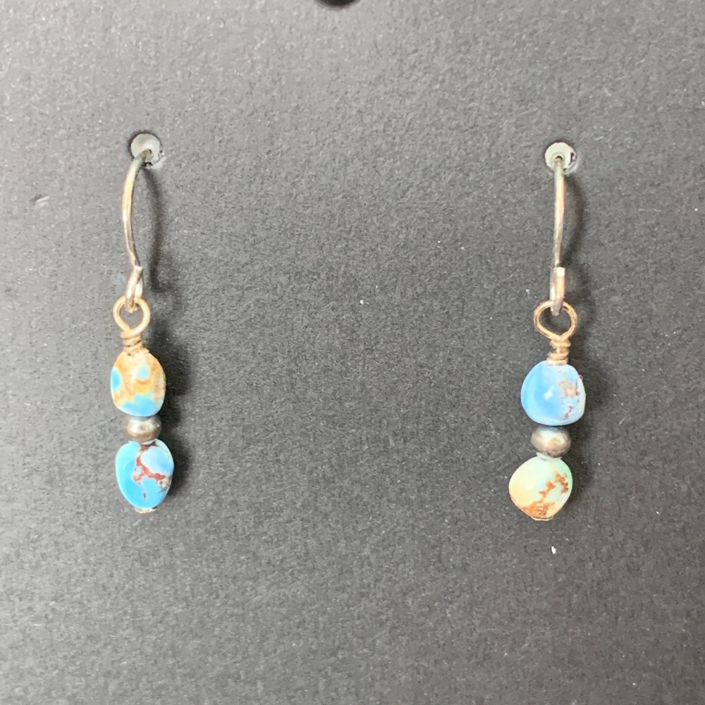 Golden Hills Turquoise 925 Sterling Silver Desert Pearl Earrings Southwestern